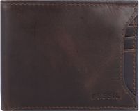 FOSSIL Derrick Sliding 2 in 1 Billfold Portemonnee Leer Dark Brown