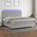 Maison Exclusive - Lit boxspring avec matelas et éclairage LED, gris, 200x200 cm, textile