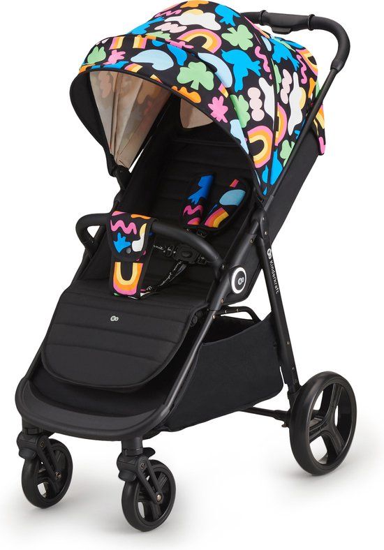 kk Kinderkraft Kinderkraft GRANDE PLUS - Kinderwagen - Happy Shapes - Vanaf de geboorte tot 22 kg - Lichtgewicht met stalen frame - Verstelbare rugleuning en voetsteun