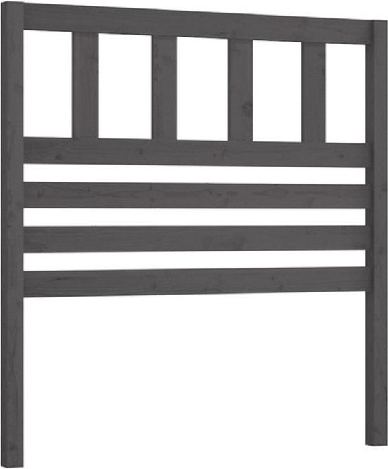 vidaXL Hoofdbord - Massief Grenenhout - Grijs - 96x4x100 cm