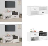vidaXL meuble TV 100x35x40 cm bois de pin blanc