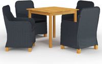 vidaXL Ensemble de jardin 5 pièces gris foncé