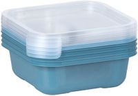 Juypal Hogar Boîtes de conservation/boîtes à lunch - Set de 4 - 900 ml - Bleu/Transparent