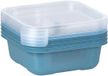 Juypal Hogar Boîtes de conservation/boîtes à lunch - Set de 4 - 900 ml - Bleu/Transparent