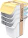 Prosperplast Keden - prullenbakken set van 4x20l - Kaddi Q - as wit