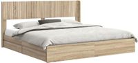 vidaXL Bedframe met opbergruimte en hoofdbord Sonoma Eiken