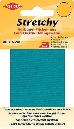 Kleiber + Co.GmbH Stretchy opstrijkbare haken, 100% polyester, smaragd 40 x 6 x 0,05 cm