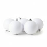 Cosy&Trendy Billiet - Vanlaere 4x Witte kunststof kerstballen 10 cm - Glitter - Onbreekbare plastic kerstballen - Kerstboomversiering wit