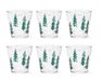 Excelsa Green Winter Waterglazen, set van 6 stuks, glas met dennendecoratie, 250 ml, 8,5 x 9 cm