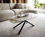 Sarity Table basse Edge forme bateau 100x50 cm céramique Patagonia polie métal noir