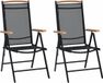 vidaXL Fauteuils pliants, 2 pièces, aluminium et textile, noir.
