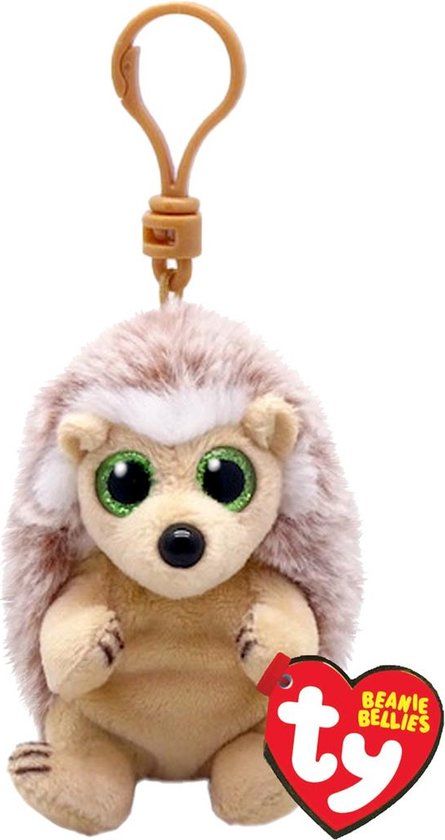 Ty Beanie Babies Bellies Clip - Bumper Hedgehog - Sleutelhanger - 10 cm - Beige