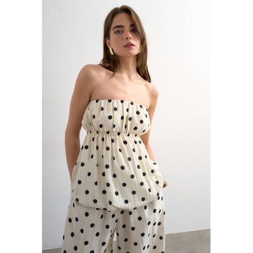 TOPSHOP top met stippen ecru