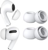 2 MMOBIEL 2 Paar Vervangende Oordopjes Tips Geschikt voor AirPods Pro Gen 1 & 2 - Antislip Siliconen Oordopjes met Ruisonderdrukkingsgat, Draagbare Opbergdoos en Passen in Oplaadcase – 1x M, 1x L – Wit