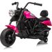 Moto électrique Rose Rouge pour enfants 6V - Démarrage progressif, Suspension, 2 roues d'appoint, LED & Musique, Sûr dès 18 mois