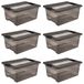 keeeper Opbergbak cornelia met deksel en clipsluiting, 39,5 x 29,5 x 17,5 cm, 12 l, doorzichtig grijs, 6 stuks