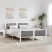 Maison Exclusive - Cadre de lit, blanc et gris clair, 150 x 200 cm, pin massif
