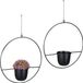 Merkloos Relaxdays Plantenhanger - set van 2 - metaal - Ø 10,5 cm - zwart