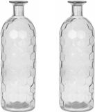 Bellatio Design Vase - 2x - clair verre transparent nid d'abeille - D7 x H20 cm - vase