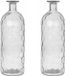 Bellatio Design Vase - 2x - clair verre transparent nid d'abeille - D7 x H20 cm - vase
