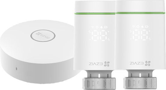 EZVIZ T55 Kit - Smart Thermostat Kit with Bridge - 2 Radiator Valves Included