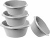 Hega hogar Combi set van 4x stuks ronde afwasteiltjes/afwasbakken in het zilver 3, 6, 10 en 15 liter - Kunststof