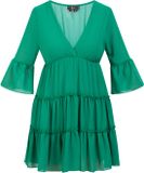 Faina Mini-robe à volants - Vert forêt - Taille M