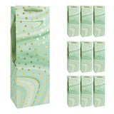 Idena 30375-10 - Fleszakjes Dot, 10 stuks, cadeauzakjes in de maat 12 x 9 x 35 cm, papieren zakjes in mintgroen met gouden stippen