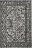 Safavieh Medallion Indoor Geweven Vloerkleed, Adirondack Collectie, ADR108, in Zilver & Zwart, 122 X 183 cm