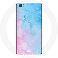 Maniacase Hoesje voor Huawei P8 Blauwe achtergrond roze