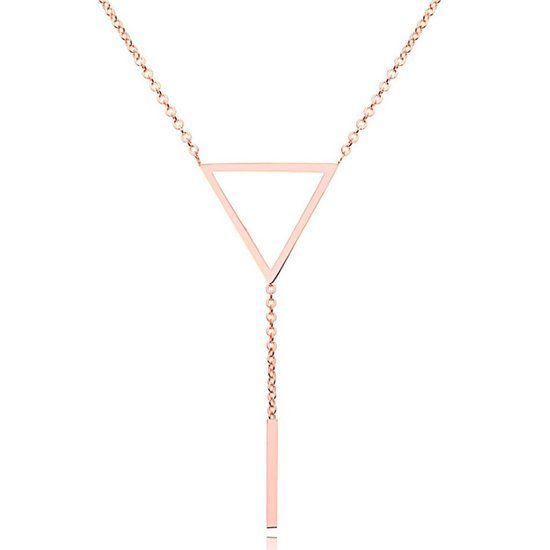 Cilla Jewels Dames ketting Edelstaal Verguld rose Driehoek Staaf