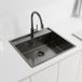 Pure.Sink Spoelbak 51x50 cm gun metal met kraangatbank PLX5150T-61
