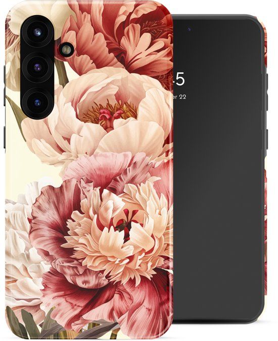 Selencia Hoesje - Geschikt voor Samsung Galaxy S25 FE - Backcover - Vintage Peony