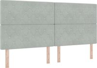 vidaXL Boxspringbed met matras, lichtgrijs, 200 x 200 cm, fluweel