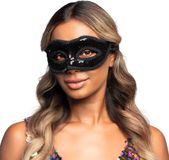 Boland Masker Venice sequins zwart Zwart - Volwassenen - Showgirl