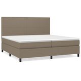 VidaXL Boxspringbed met matras, taupekleurig, 200x200 cm, gestoffeerd
