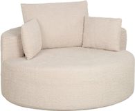 HOMCOM Fauteuil Chenille Schuim Crème 130 x 130 x 82 cm