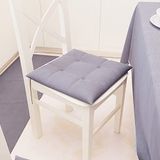PETTI Artigiani Italiani - Set van 6 kussens voor keukenstoel met 4 punten, kussenslopen van katoen met veters, 40 x 40 cm, effen patroon, rookgrijs, 100% Made in Italy