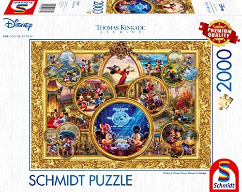 Schmidt Spiele GmbH Disney, Mickey & Minnie, Dream Collage II: Puzzle Thomas Kinkade, Disney 2.000 Teile