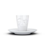 Tasse à expresso et soucoupe 80 ml avec visage espiègle - 4250255859199