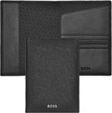 HUGO BOSS Leren Identiteitskaarthoesje Classic Grained Passport Case Black Zwart