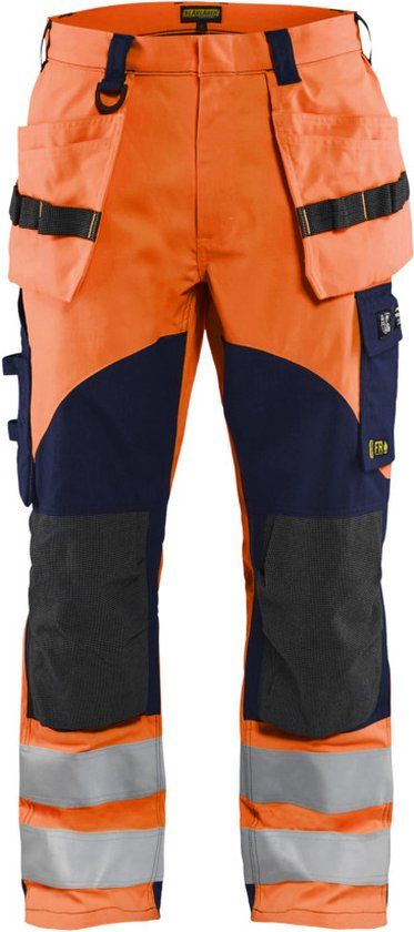 Blåkläder Multinorm inherent werkbroek 1589-1513 - High Vis Oranje/Marineblauw - Maat 50