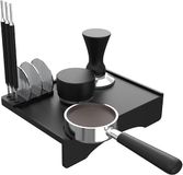 Siliconen café-spatscherm, klein café-spatscherm voor thuis, keuken, kantoor, bar, winkel, aanrecht, machine à expresso, lisse, facile à nettoyer, noir, 19,6 x 14,7 cm
