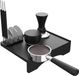 Siliconen café-spatscherm, klein café-spatscherm voor thuis, keuken, kantoor, bar, winkel, aanrecht, machine à expresso, lisse, facile à nettoyer, noir, 19,6 x 14,7 cm