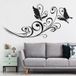 LUMALÉA Fleurs Papillons Sticker Mural - Noir