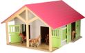 Kids Globe Paardenstal Roze met 2 Boxen en Berging - 1:24 - Speelfiguur