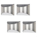 Aktive Set Van 4 Led-solar Wandlampen 5-10 Lumens Zilver