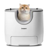 HDeye Zelfreinigende kattenbak met grote capaciteit, automatische kattenbak met open ontwerp, geschikt voor meerdere katten en voorzien van een veiligheidssysteem