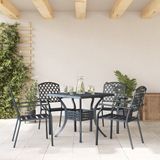 vidaXL Tuinstoel Antraciet Staal 4 stuks