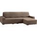ECOMMERC3 Bankhoes voor chaise longue, kort hoekdeel rechts, elastisch, jacquard, bruin